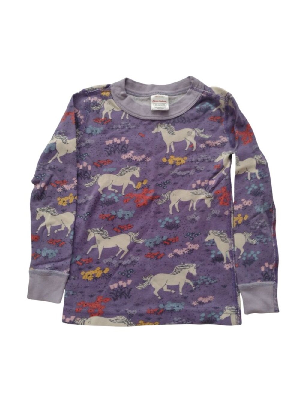Hanna Andersson Kids Pajamas 4 Purple Unicorn Print Cotton Girls Long Johns - Picture 3 of 7